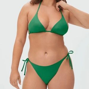 Everlane String Bikini Top in Green size medium